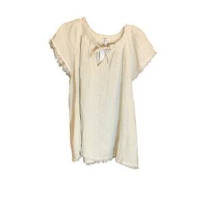 True Craft Printed Flutter Sleeve Peasant Blouse 3X CottageCore Coastal Grandma